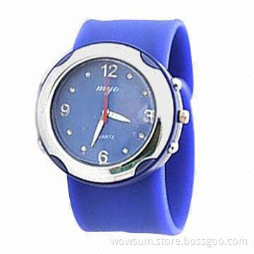 Slap Silicone Watch, Various Colors of Dials and Straps are Available